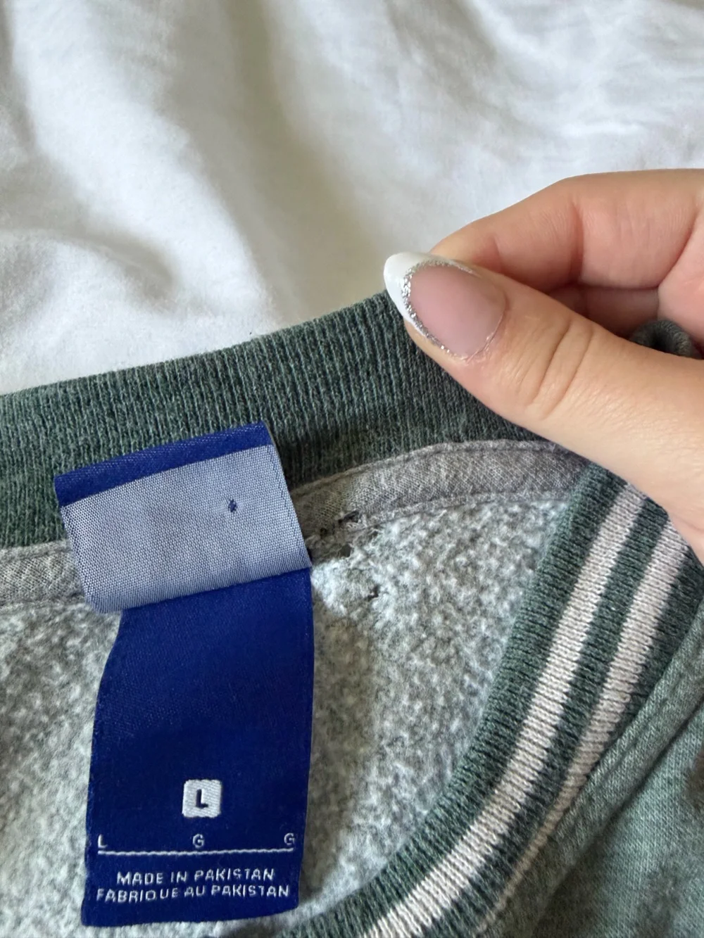 Nike Heather Green Fleece-Lined Crew with White Logo Tag